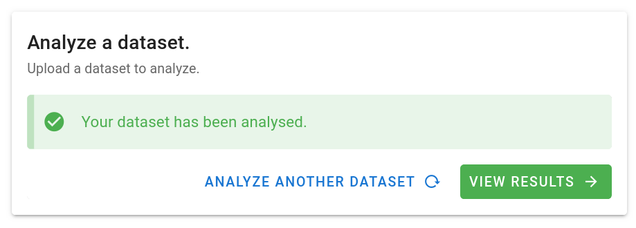 Notification if the analysis is complete
